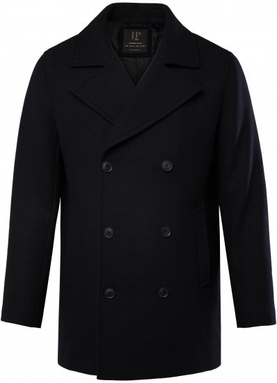 JP1880 Caban Short Double-breasted Overcoat Navy - Herren Jacken in großen Größen - Herren Jacken in großen Größen