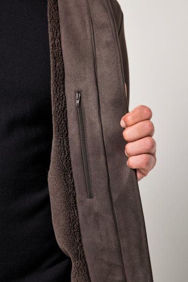 JP1880 Bomber Jacket Faux Leather Dark Brown - Herren jacken - Herren Jacken in großen Größen