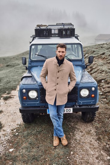 JP1880 Coat Wool Blend Beige Melange - Herren jacken - Herren Jacken in großen Größen