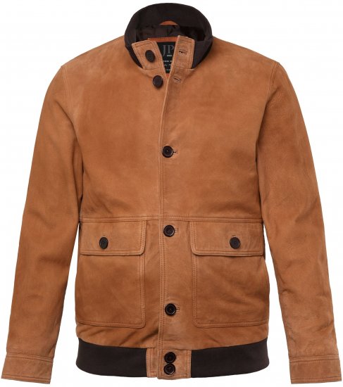 JP1880 Jacket Leather Lamb Nappa Brown - Herren jacken - Herren Jacken in großen Größen