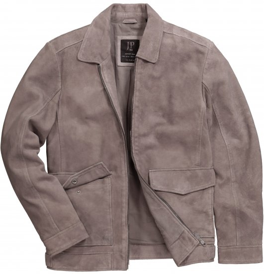 JP1880 Leather Jacket Lamskin Suede Grey - Herren jacken - Herren Jacken in großen Größen