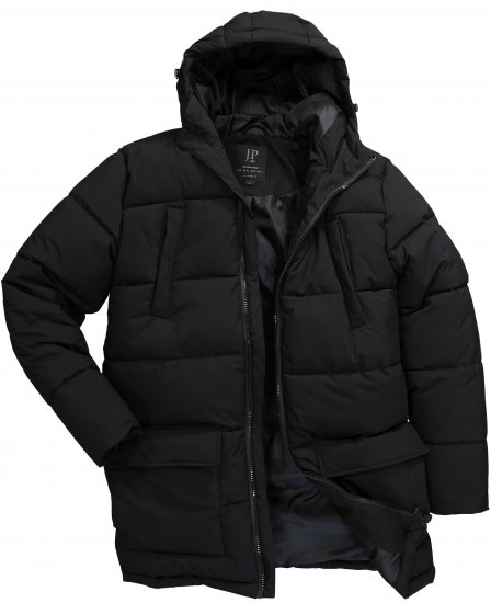 JP1880 Quilted Parka with Multiple Pockets Black - Herren jacken - Herren Jacken in großen Größen