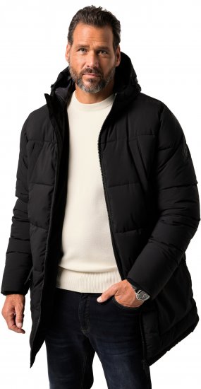 JP1880 Quilted Parka with Multiple Pockets Black - Herren jacken - Herren Jacken in großen Größen