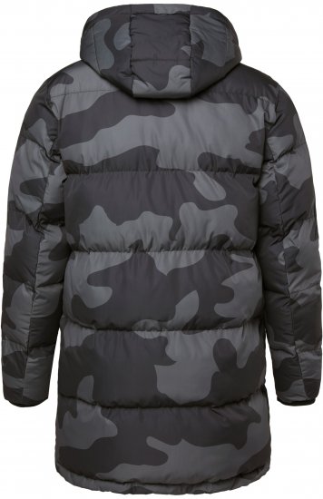 JP1880 Quilted Parka with Camouflage Drawstring Waist Black - Herren jacken - Herren Jacken in großen Größen