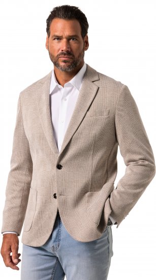JP1880 Jacket Business Checked Beige - Herren jacken - Herren Jacken in großen Größen