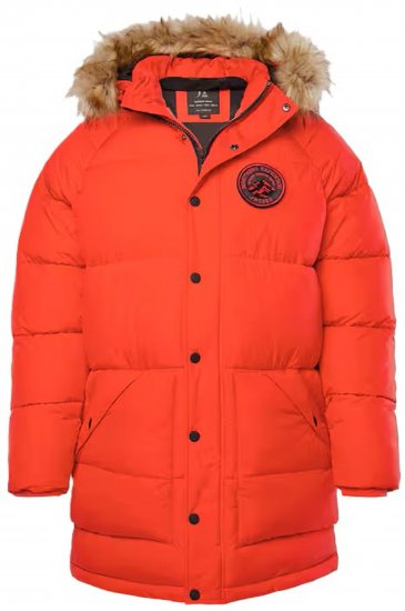 JP1880 Parka Quilted Faux Fur Hood Red - Herren jacken - Herren Jacken in großen Größen