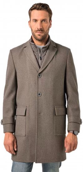 JP1880 FLEXNAMIC Mantel Quilted Insert Brown - Herren jacken - Herren Jacken in großen Größen