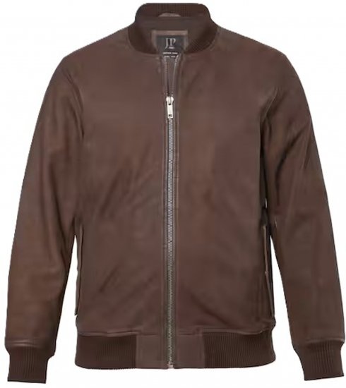 JP1880 Jacket Buffed Nubuck Lamb Leather Brown - Herren jacken - Herren Jacken in großen Größen