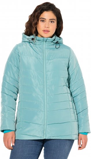 Ulla Popken Quilted Water Repellent Jacket Soft Turquoise - Jacken - 