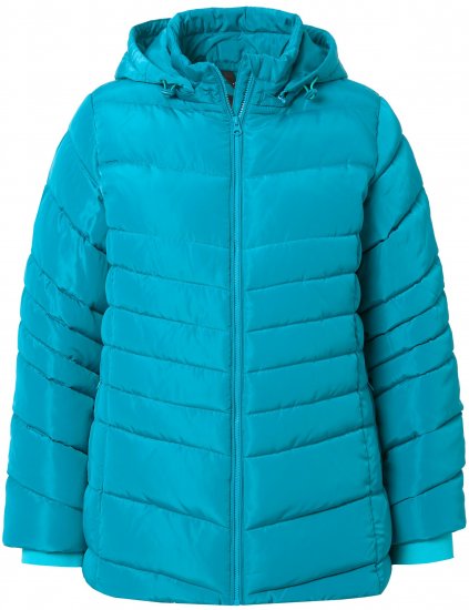 Ulla Popken Quilted Water Repellent Jacket Turquoise - Jacken - 