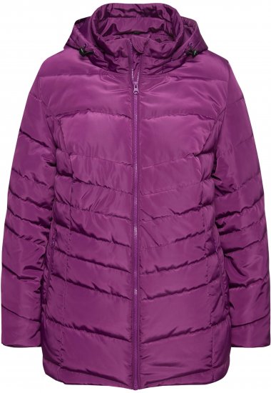 Ulla Popken Quilted Water Repellent Jacket Dark Purple - Jacken - 