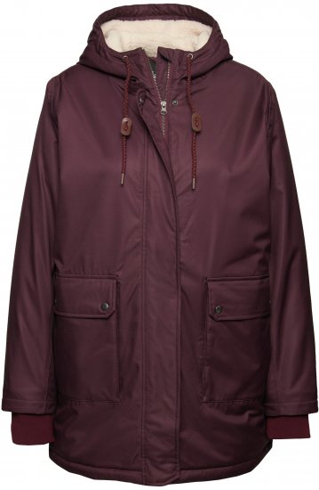 Ulla Popken HYPRAR Fleece Lined Jacket Dark Ruby - Jacken - 