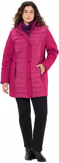 Ulla Popken HYPRAR Mixed Texture Water-Repellent Jacket Ruby - Jacken - 