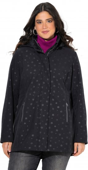 Ulla Popken HYPRAR Star Print Softshell Jacket Black - Jacken - 