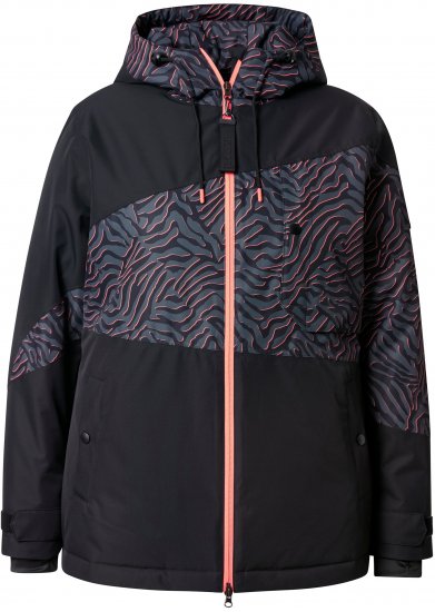 Ulla Popken Neon Ripple Performance Snow Jacket Black - Jacken - 