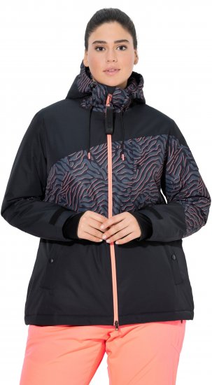 Ulla Popken Neon Ripple Performance Snow Jacket Black - Jacken - 