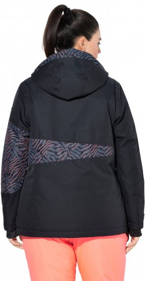 Ulla Popken Neon Ripple Performance Snow Jacket Black - Jacken - 
