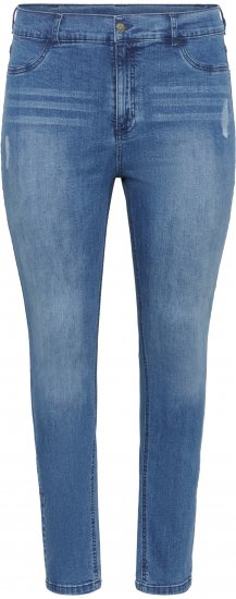 Kaffe Curve Laurina Jeans Washed/Destroyed Blue Denim - Jeans & Hosen in Großen Größen – Plus Size - 