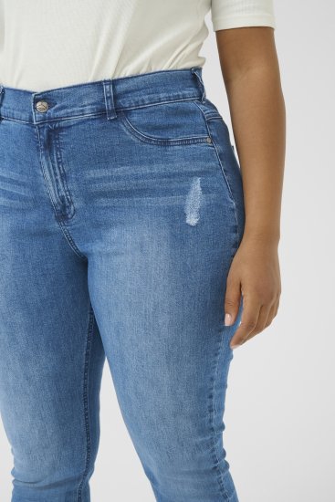 Kaffe Curve Laurina Jeans Washed/Destroyed Blue Denim - Jeans & Hosen in Großen Größen – Plus Size - 