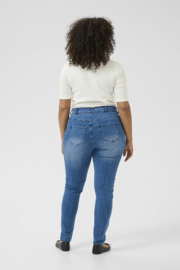 Kaffe Curve Laurina Jeans Washed/Destroyed Blue Denim - Jeans & Hosen in Großen Größen – Plus Size - 