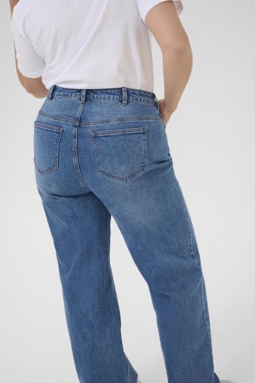Kaffe Curve Leoana Weite lange Jeans Vintageblau - Jeans & Hosen in Großen Größen – Plus Size - 