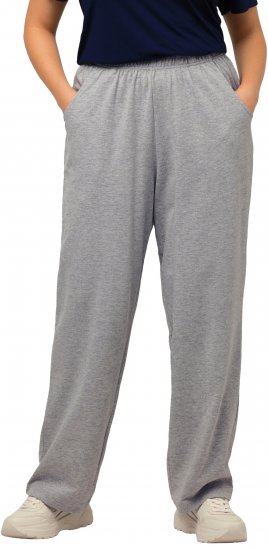 Ulla Popken Pull On Knit Straight Leg Pocket Pants Light Grey Melange - Jeans & Hosen in Großen Größen – Plus Size - 