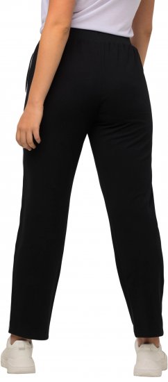 Ulla Popken Side Stripe Adjustable Drawstring Waist Joggers Black - Jeans & Hosen in Großen Größen – Plus Size - 