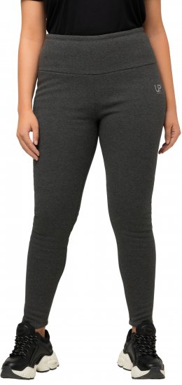 Ulla Popken Faux Fur Lined Stretch Leggings Charcoal - Jeans & Hosen in Großen Größen – Plus Size - 