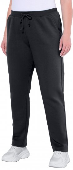 Ulla Popken Basic Drawstring Elastic Waist Cotton Blend Joggers Black - Jeans & Hosen in Großen Größen – Plus Size - 
