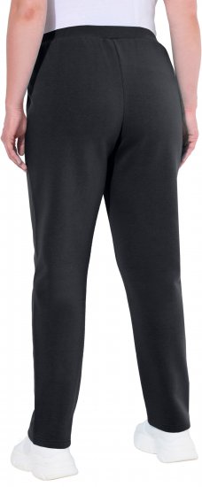 Ulla Popken Basic Drawstring Elastic Waist Cotton Blend Joggers Black - Jeans & Hosen in Großen Größen – Plus Size - 