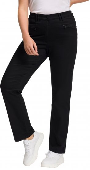 Ulla Popken Basic Mony Tapered Leg Stretch Pants Black - Jeans & Hosen in Großen Größen – Plus Size - 