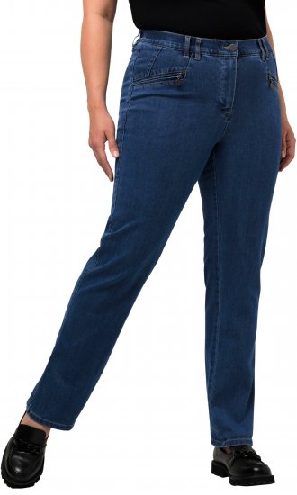 Ulla Popken Mony Elastic Waist Zip Pocket Jeans Blue Denim - Jeans & Hosen in Großen Größen – Plus Size - 
