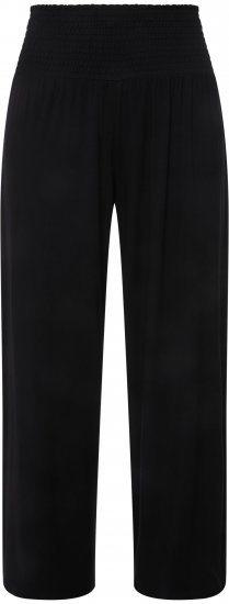 Ulla Popken Wide Leg Smocked Waist Knit Pants Black - Jeans & Hosen in Großen Größen – Plus Size - 