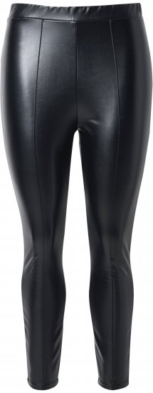 Ulla Popken Metallic Faux Leather Leggings Black - Jeans & Hosen in Großen Größen – Plus Size - 