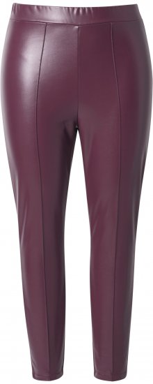 Ulla Popken Metallic Faux Leather Leggings Plum - Jeans & Hosen in Großen Größen – Plus Size - 
