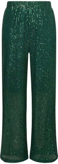 Ulla Popken Wide Leg Sequined Pants Dark Green - Jeans & Hosen in Großen Größen – Plus Size - 