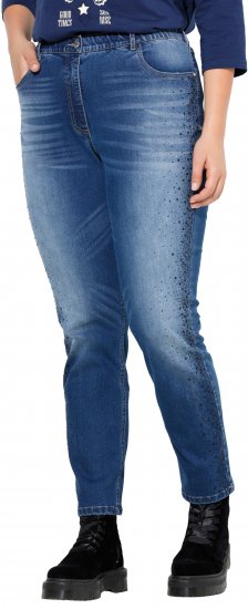 Ulla Popken Rhinestone Detail Stretch Fit Jeans Denim Blue - Jeans & Hosen in Großen Größen – Plus Size - 