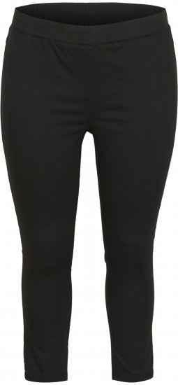 Kaffe Curve Ana Cropped Twill Jeggings Tiefschwarz - Jeans & Hosen in Großen Größen – Plus Size - 