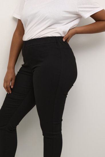Kaffe Curve Ana Cropped Twill Jeggings Tiefschwarz - Jeans & Hosen in Großen Größen – Plus Size - 