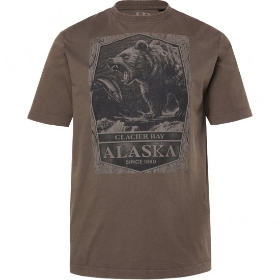 JP1880 T-Shirt Short Sleeve Alaska Dark Brown - Herren-T-Shirts - Herren-T-Shirts in großen Größen