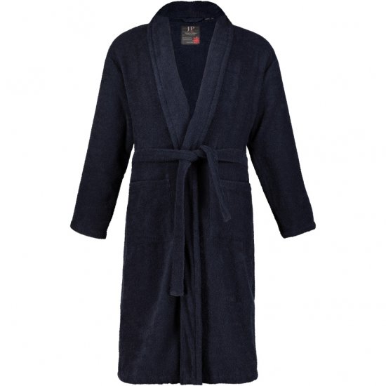JP1880 Bathrobe Extra Soft Terry Cloth Dark Navy - Herrenunterwäsche & bademode - Herrenunterwäsche & Bademode in großen Größen