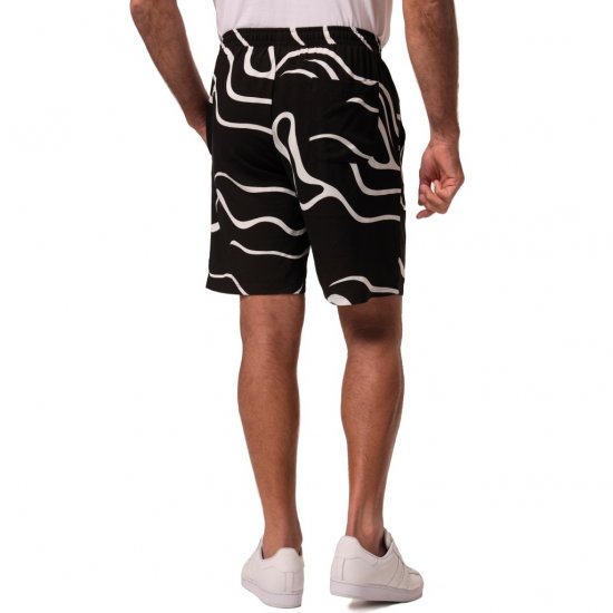 JP1880 Bermuda Shorts Soft Viscose All-over Print Black - Herrenshorts in großen Größen - Herrenshorts in großen Größen
