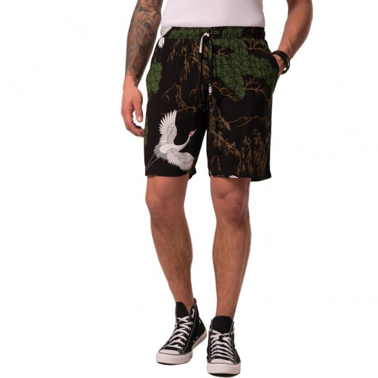 JP1880 Bermuda Shorts All-over Print Black - Herrenshorts - Herrenshorts in großen Größen