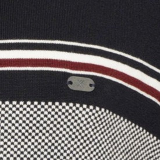 Kam Jeans 93 Stripe 1/4 Zipper Knitted Sweater Navy - Herren-sweater und -hoodies - Herren-Sweater und -Hoodies in großen Größen