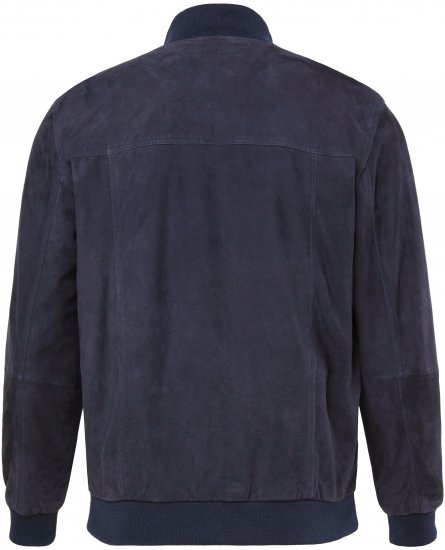 JP1880 Soft Goatskin Suede Leather Jacket Navy - Lederjacken - Lederjacken in großen Größen