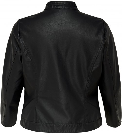 Only Carmakoma Robber Leather Jacket Black - Lederjacken - 