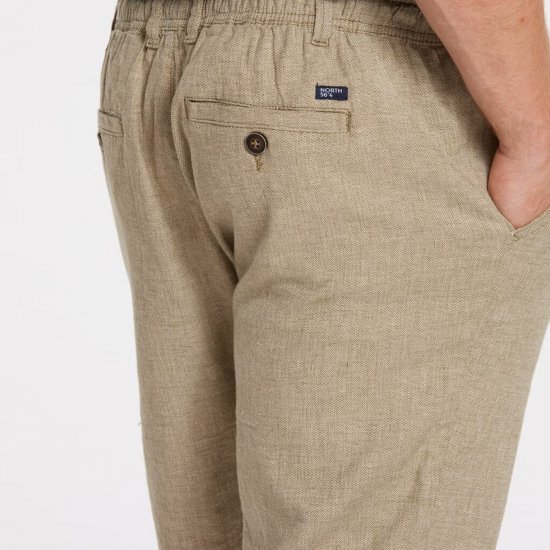 North Latitude 41106 Linen Shorts Beige - Herrenshorts - Herrenshorts in großen Größen