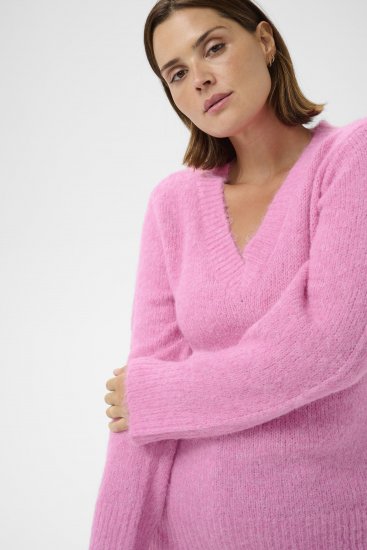 Kaffe Curve Emilia Pullover Pink Power Melange - Strickpullover - 