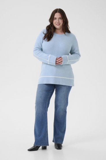 Kaffe Curve Jina Knit Pullover Powder Blue Melange - Strickpullover - 