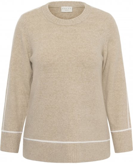 Kaffe Curve Jina Knit Pullover Feather Grey Melange - Strickpullover - 